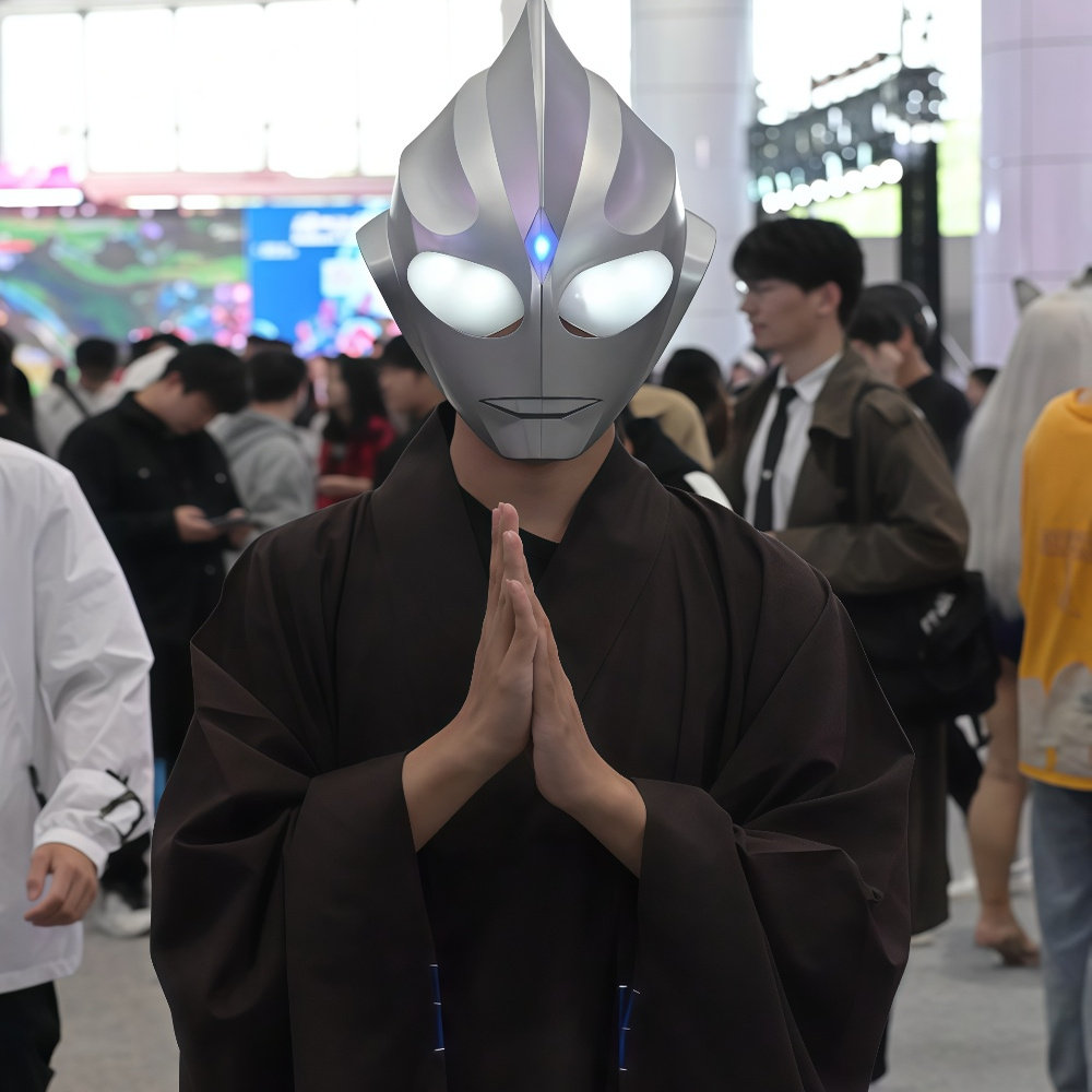 头套头盔可穿戴发光面具触控感应儿童头套成人面罩【要相信光】