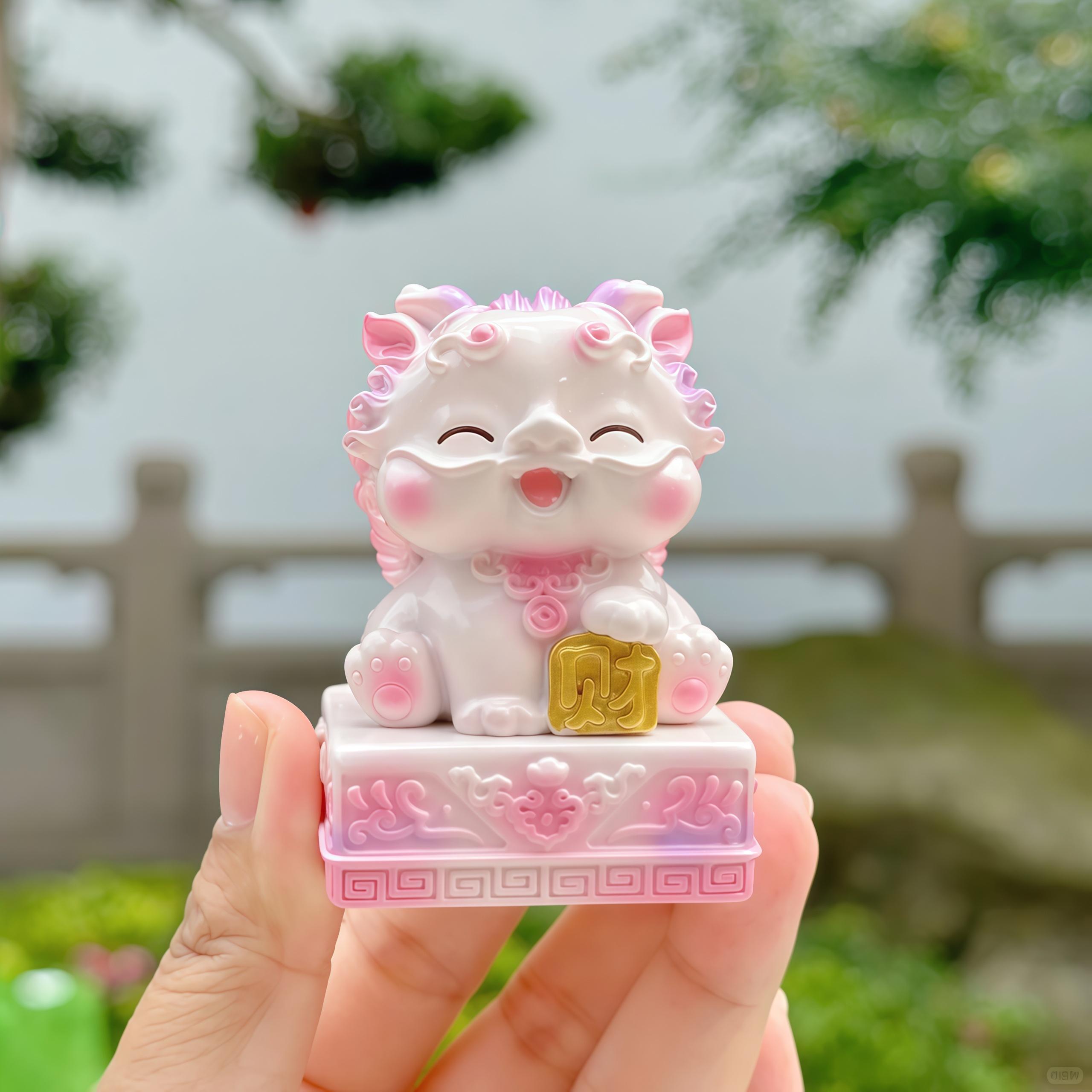 是新款可以盖章的新龙宝宝摆件哦