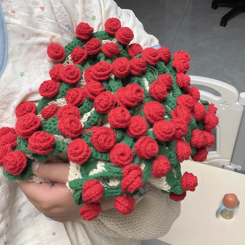 手工毛线DIY花束毯子材料包