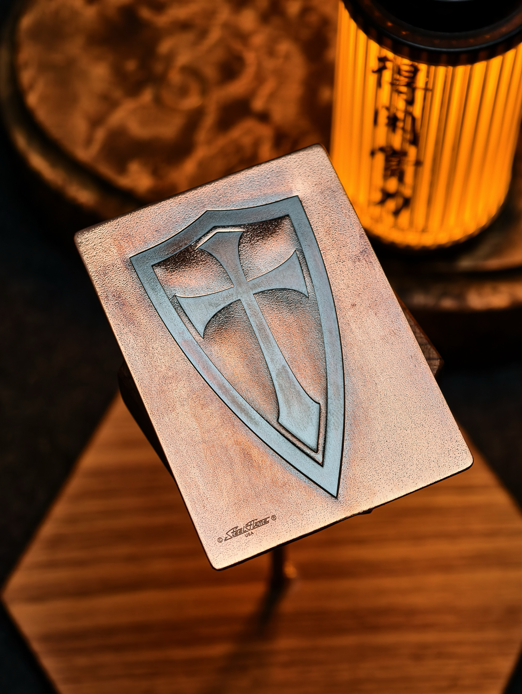 SteelFlame美国钢火红铜十字军肩章魔术贴创意配件
