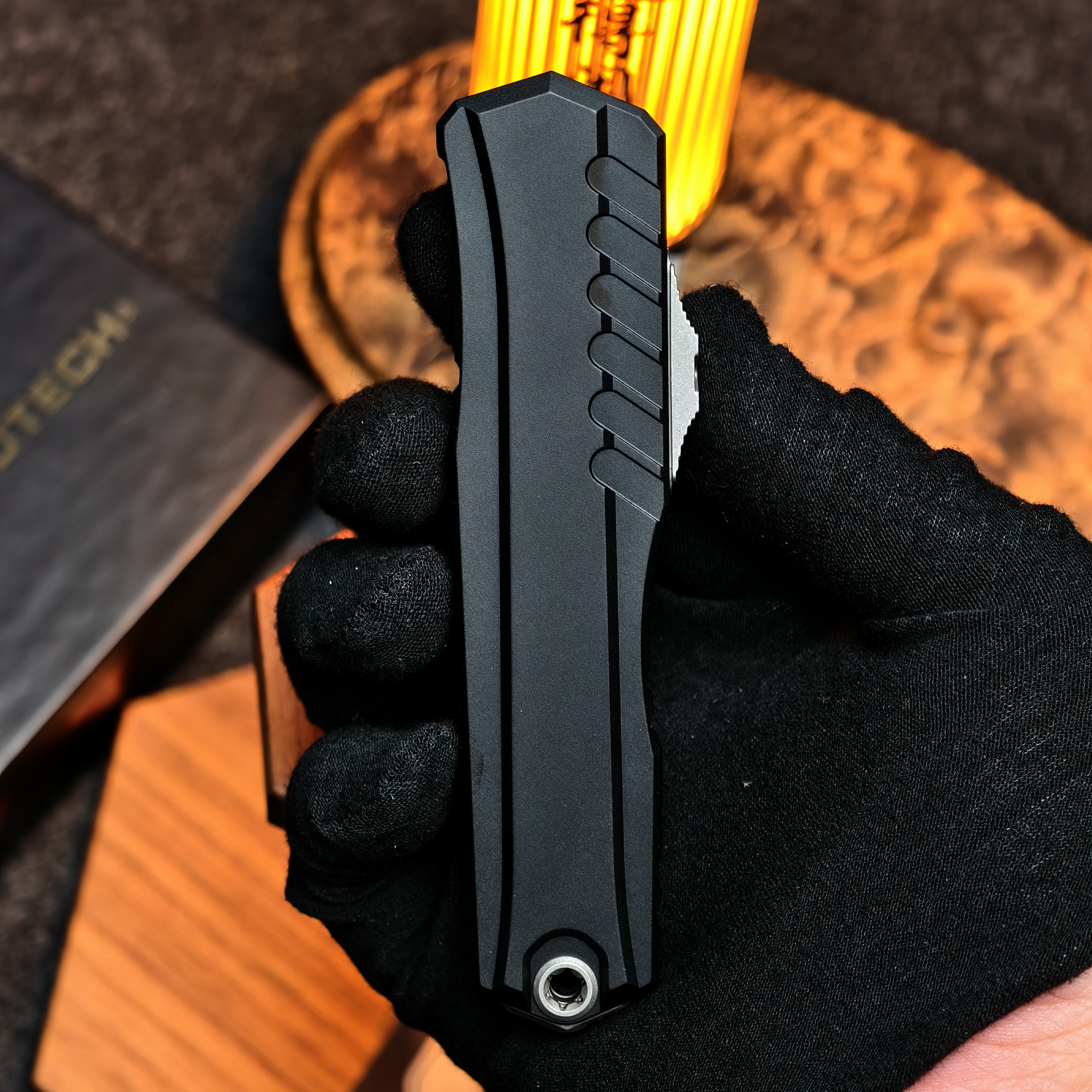 Microtech美国微技术爪标Cypher暗码II铝手柄配件1242-10石洗双