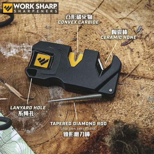 美国进口WORKSHARP户外便携磨刀器金刚石陶瓷磨齿刃开刃工具维护