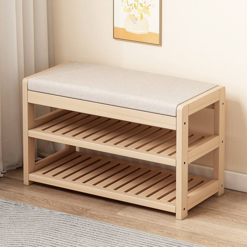 实木换鞋凳简易鞋架门口穿鞋凳家用收纳置物挂衣架多层小鞋柜落地