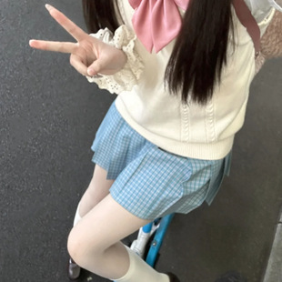 胖薯大码日系松蓝jk制服裙学院风校供感格裙半身裙百褶裙女短裙女