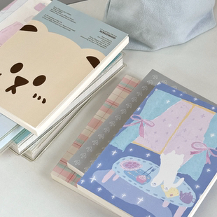 可以文创原创A6本插画治愈空白本手帐日程本笔记本赠书衣绑带
