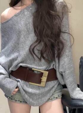 复古美拉德风宽版腰间配饰腰带女配裙子牛仔裤小众设计感辣妹装饰
