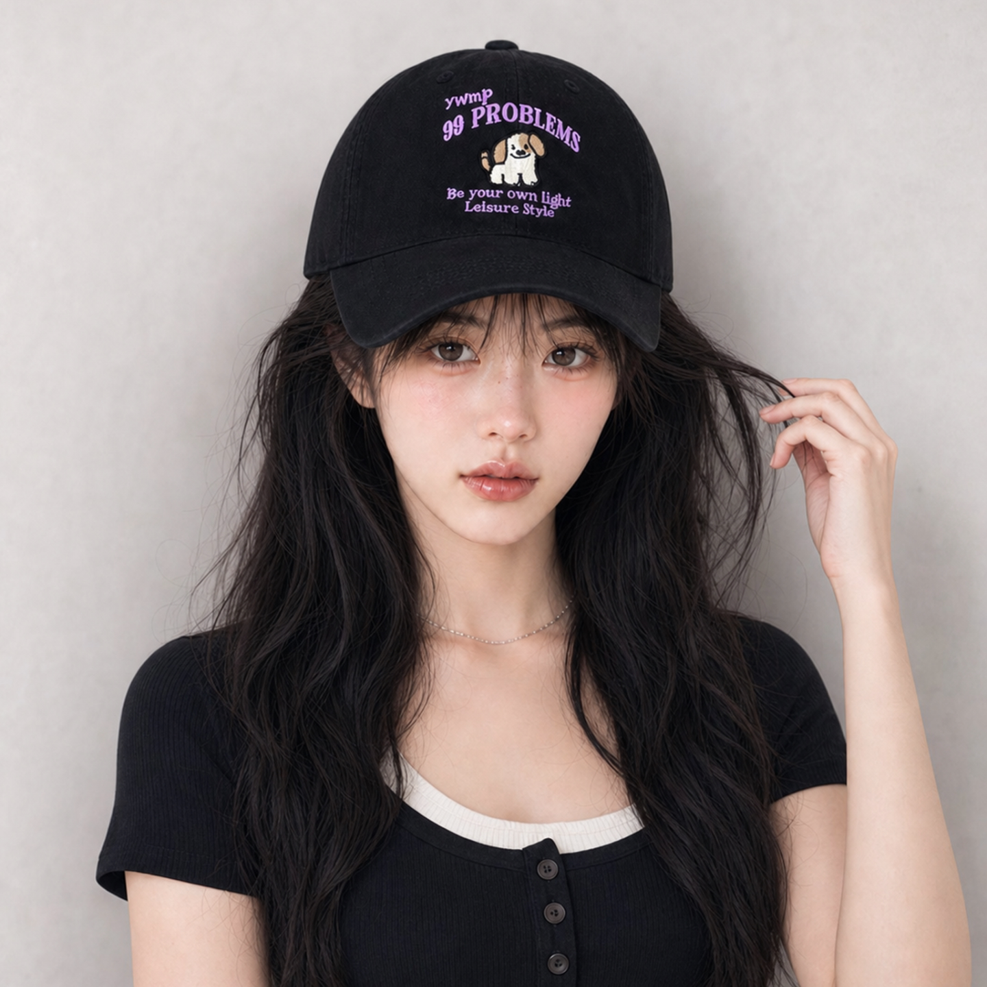 韩系小狗刺绣棒球帽女防晒百搭