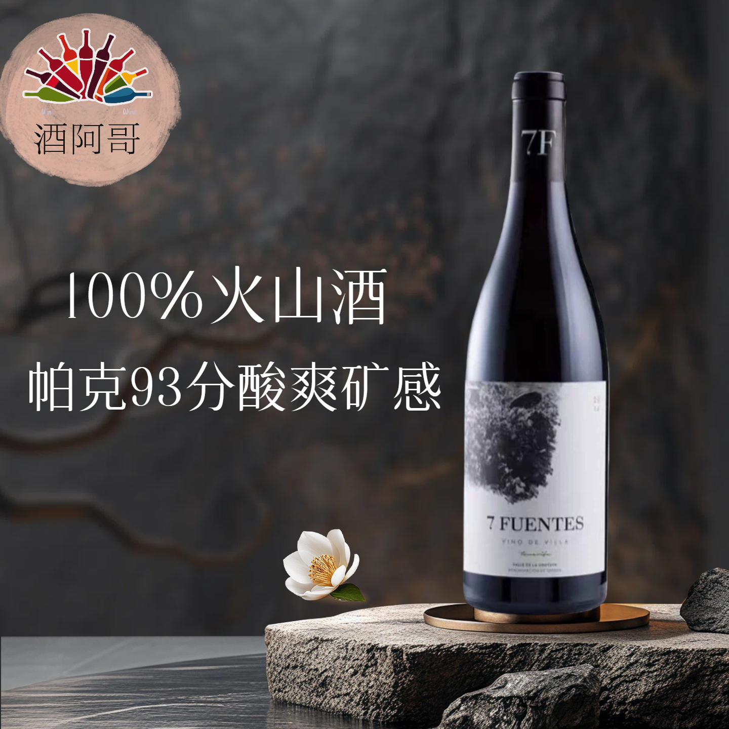 100%帕克93火山酒古老葡萄品种Listen Negro酸爽矿物通透轻盈风格,酒类,干红静态葡萄酒,淘宝优惠券,粉丝福利购,淘宝优惠卷