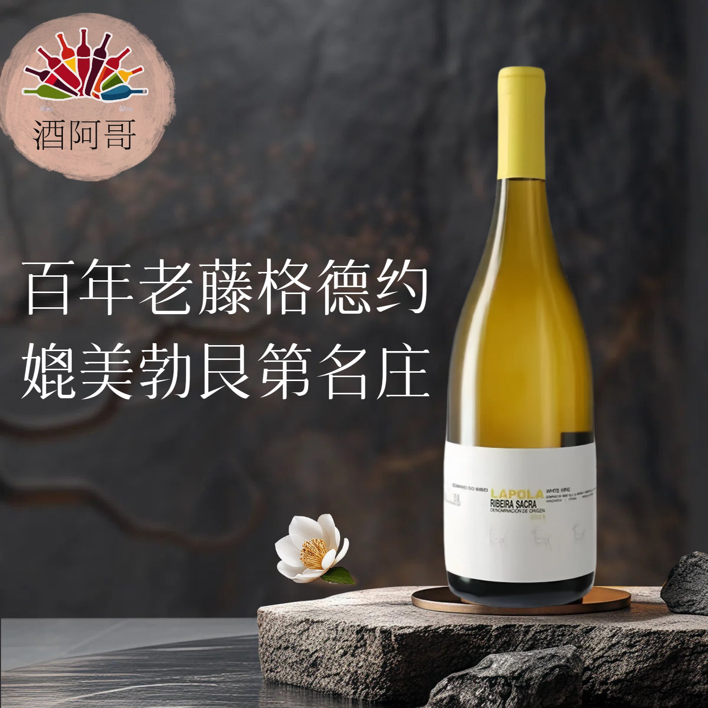 Lapola西班牙原瓶进口vivino高分单一园旗舰格德约干白葡萄酒送礼