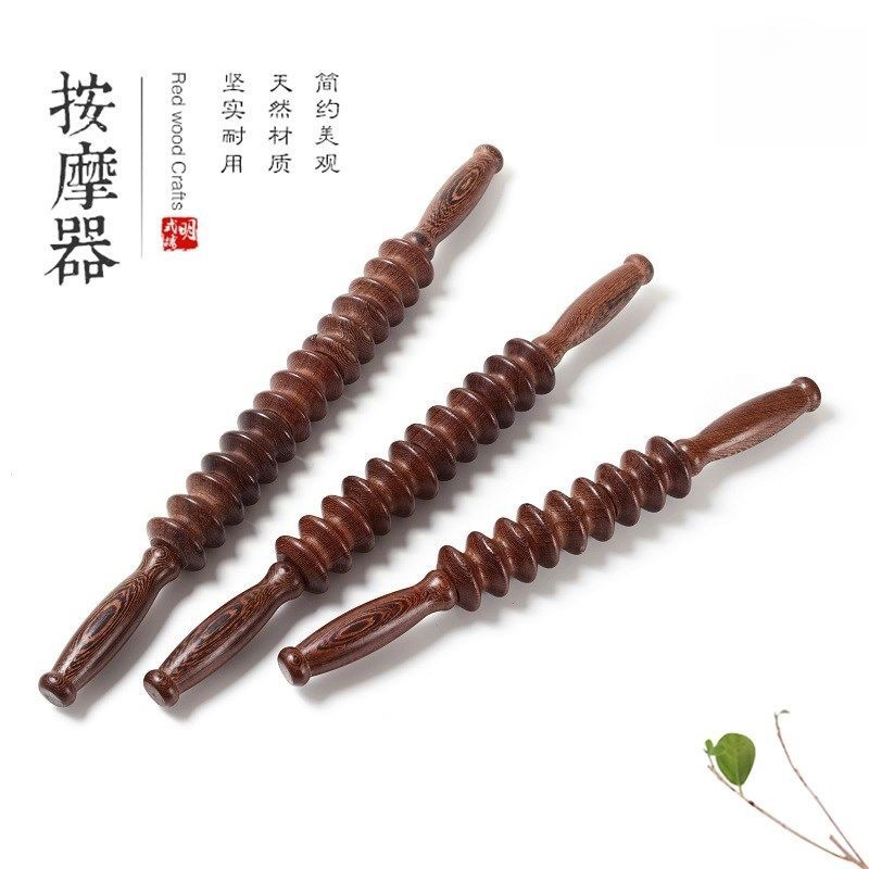 木制瑜伽滚轮按摩棒腰颈椎背肩腿部实木质经络疏通健身按摩器家用