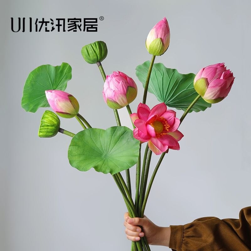 古典舞入莲间荷叶带杆道具表演儿童舞蹈仿真荷花莲蓬花朵手拿手指