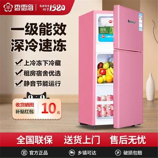 香雪海冰箱小型家用双开门二人出租房用单人宿舍迷你一级能效省电