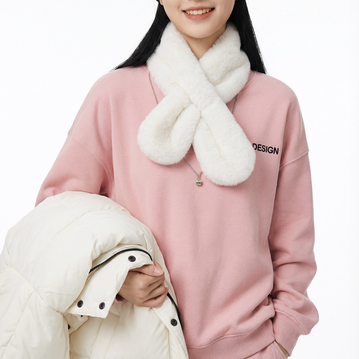 BW卫衣卫裤套头休闲秋冬女装运动风粉色加绒慵懒风套装女休闲套装