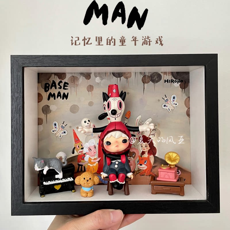 小野贝斯曼吊卡盲盒造景中空相框挂墙手办diy展示柜礼物