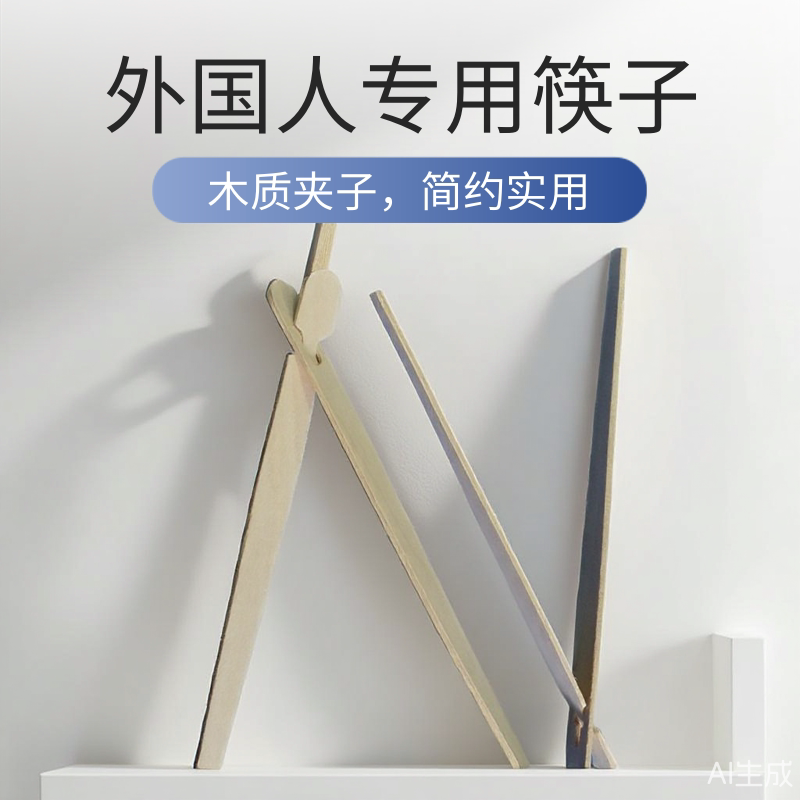 欧美专用木筷一次性扁食物夹扁