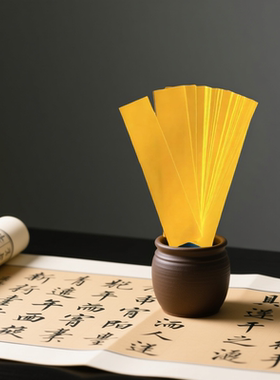 符合画纸专用糯米纸毛笔专业款fu画写一付黄纸竹浆黄色遇水即化用