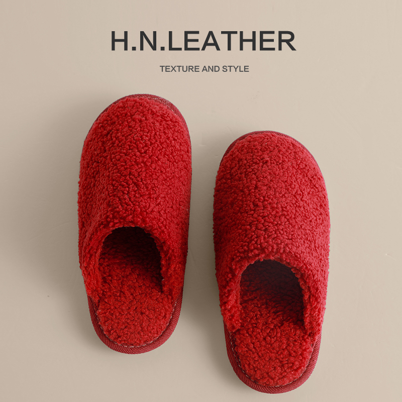 牛筋底防滑冬季泰迪绒保暖拖鞋居家室内家用软底男女款月子孕妇鞋