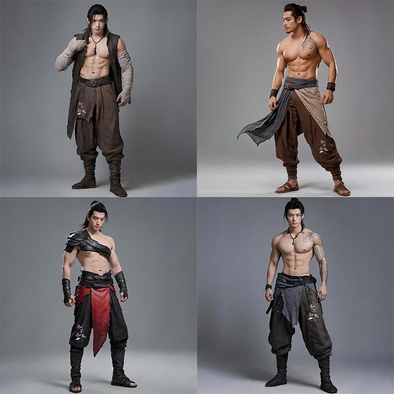 古装武侠服装侠客大力士演出服群舞蹈服装质子团战舞套装古代时尚