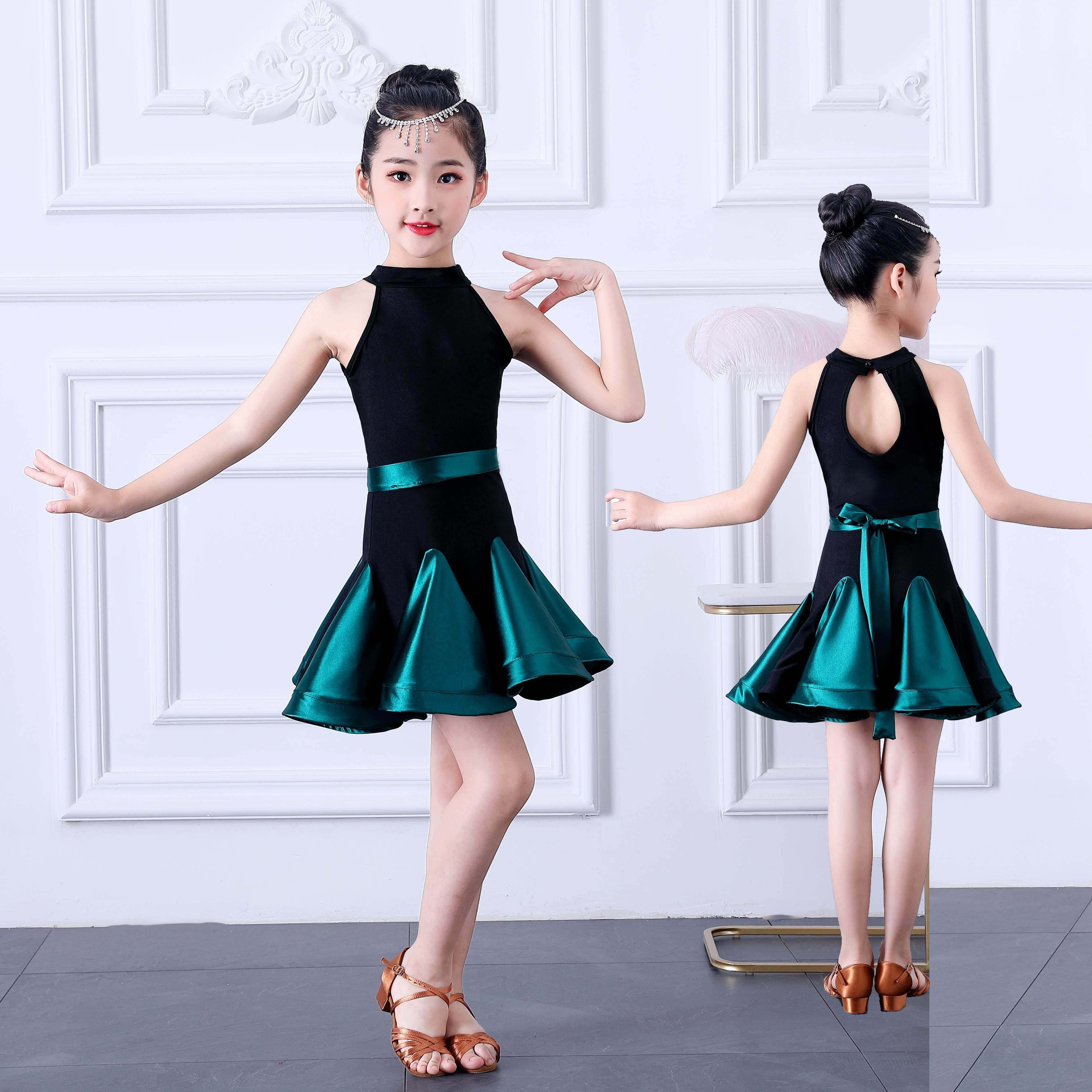 儿童拉丁舞练功服夏女孩洋装幼儿专业比赛标准拉丁舞蹈服演出服