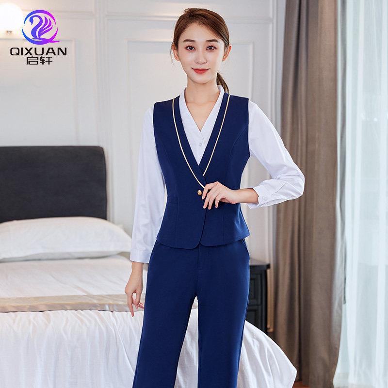美容院工作服女装气质前台足浴技师美容师美发工作服美容院高端
