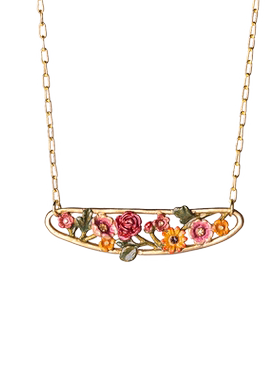 Palnartpoc一字镂空花园项链