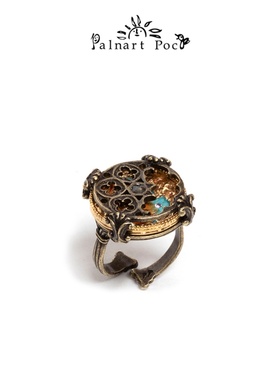 Palnart poc日月时光盘可转夸张设计感女轻奢高级感酷帅独特戒指