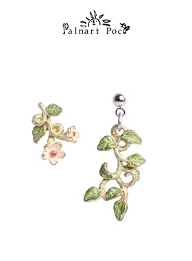 Palnart poc南五味子耳环新艺术风格耳钉小众手作首饰小白花文艺