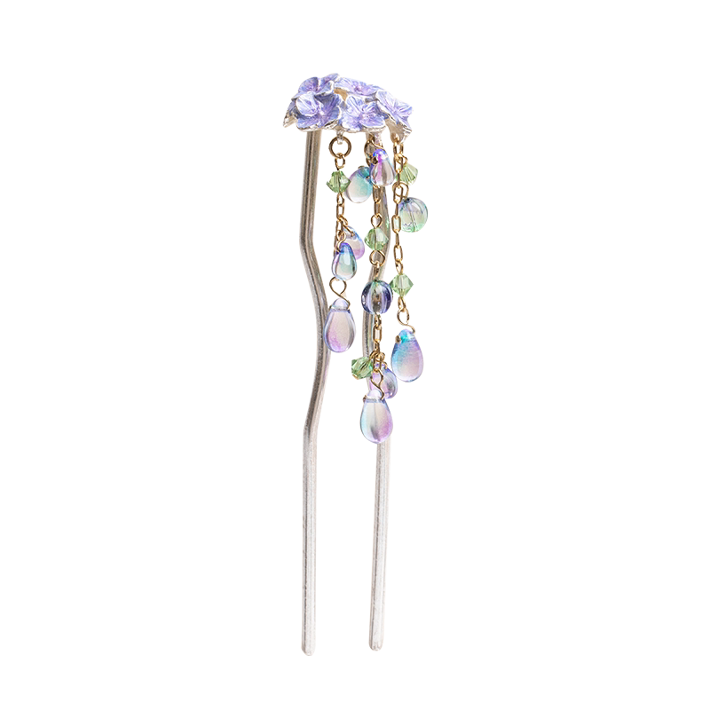 紫色绣球花Palnartpoc发簪