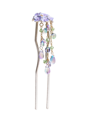 紫色绣球花Palnartpoc发簪