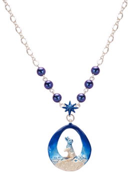 Palnart poc兔子月亮新款克莱因蓝冬天毛衣项链女小众设计感高级