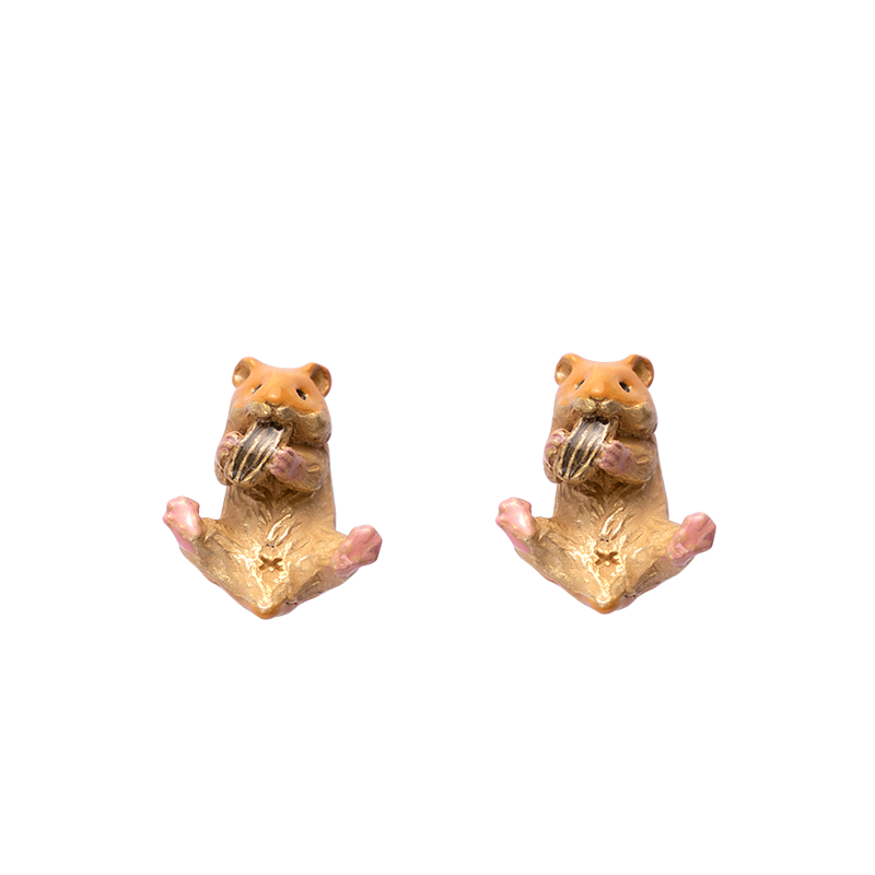 Palnartpoc日本手作仓鼠耳钉