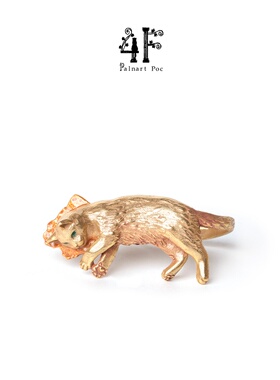 PalnartPoc猫咪双指戒指日本手作