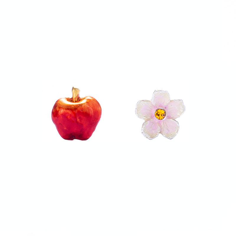 日本手作Palnartpoc苹果花耳钉