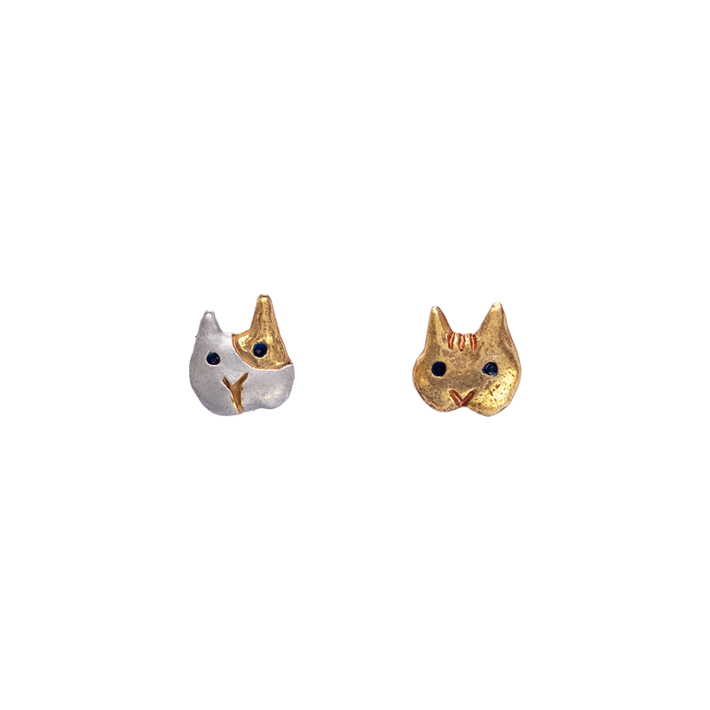 Palnartpoc原创可爱小猫耳钉