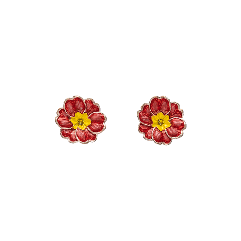 Palnartpoc红色报春花耳环