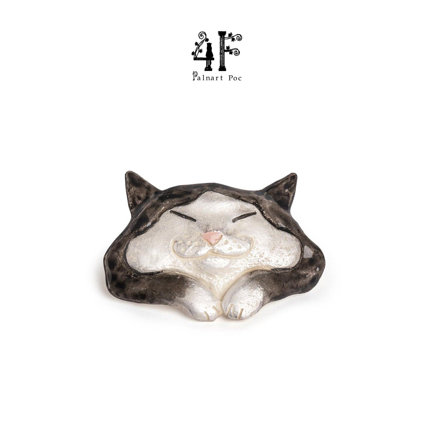 Palnartpoc4F慵懒猫胸针猫