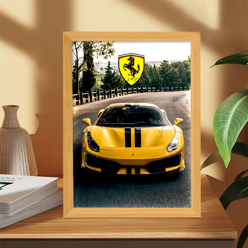 汽车周边镜子灯光画电竞房桌面摆件小夜灯蓝牙音箱音响跑车摆台画