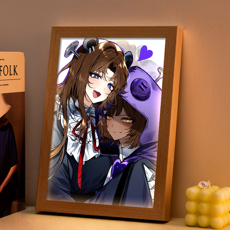 边狱巴士游戏周边镜子灯光画动漫发光礼物摆画卧室蓝牙音响小夜灯