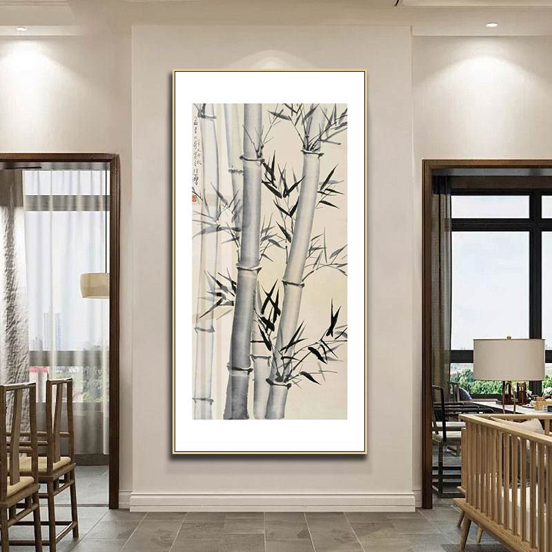 通用新中式是装饰画竹子水墨画