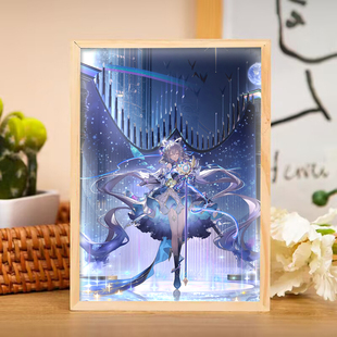 洛天依周边镜子灯光画二次元动漫虚拟歌姬手办吧唧礼物小夜灯摆件