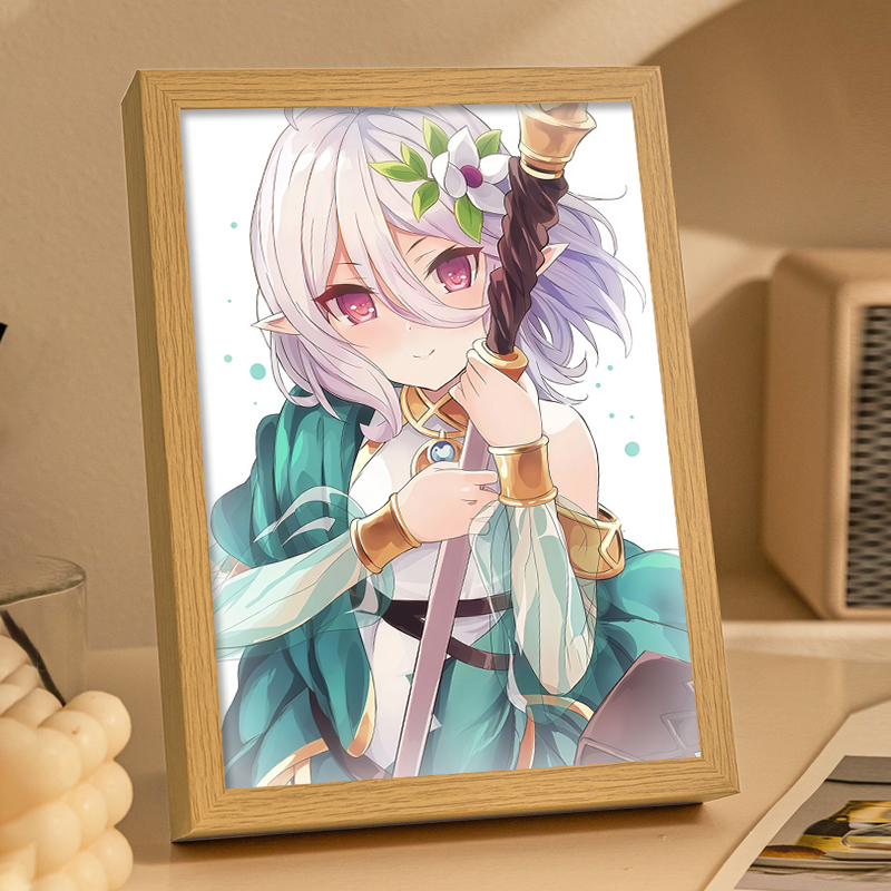 公主连结可可萝周边镜子灯光画动漫发光礼物摆台画卧室音响小夜灯