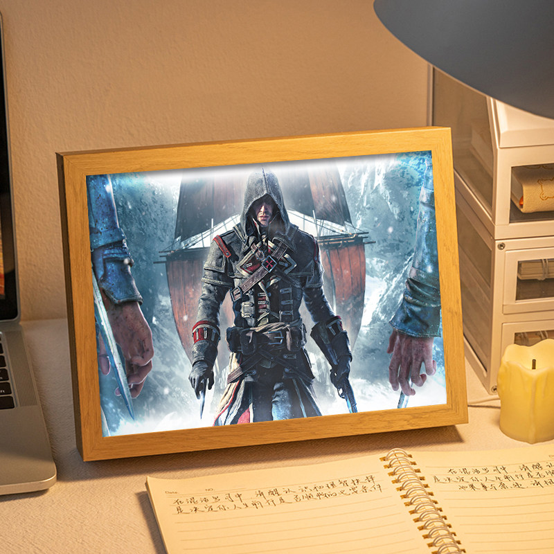 刺客信条镜子灯光画奥德赛英灵殿启示录游戏周边音响小夜灯礼物画