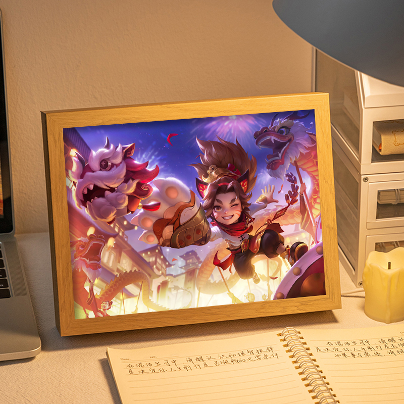 王者荣耀灯光画沈梦溪周边二次元手办小夜灯吧唧电竞房桌面摆件