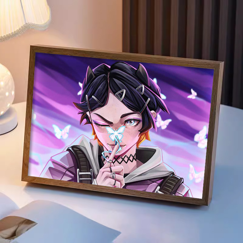 无畏契约游戏周边镜子灯光画捷风暮蝶音响小夜灯卧室发光礼物摆件