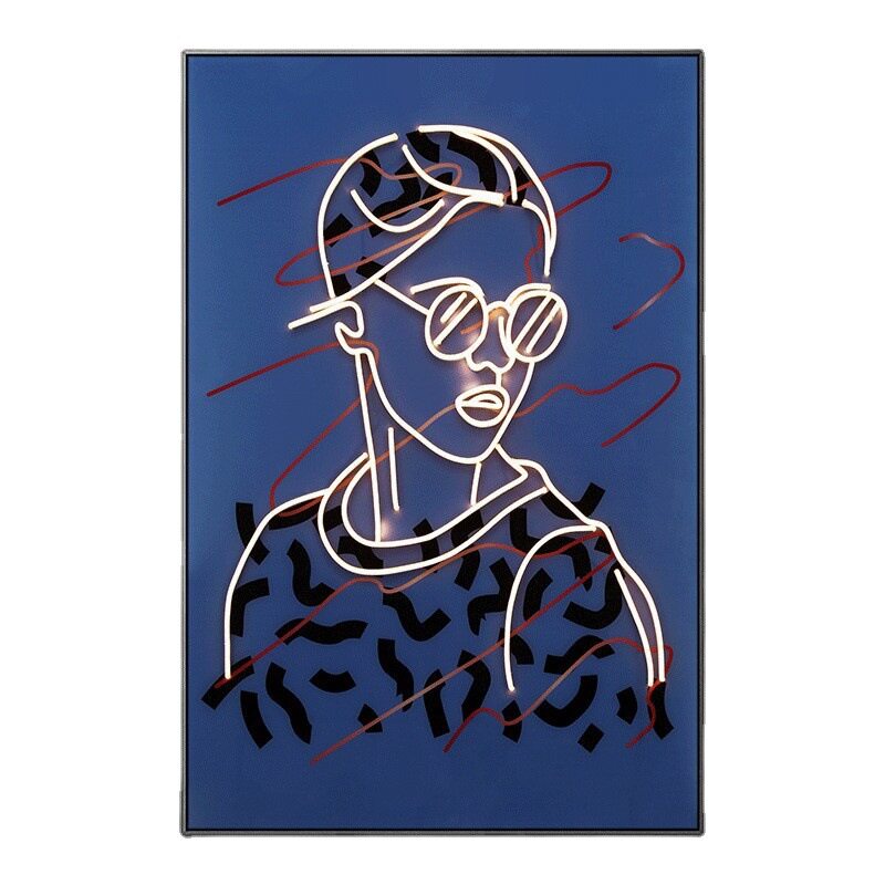 潮牌霓虹人物KTV包厢挂画LED发光酒吧装饰画餐厅卧室音乐清吧壁画