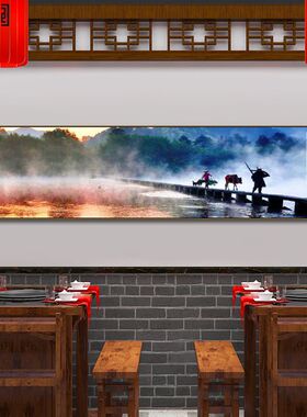 江南水乡挂画餐厅饭馆酒楼酒店包厢风景装饰画旅游打卡景点壁画