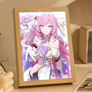 爱莉希雅周边镜子灯光画动漫星铁游戏发光礼物摆画卧室音响小夜灯