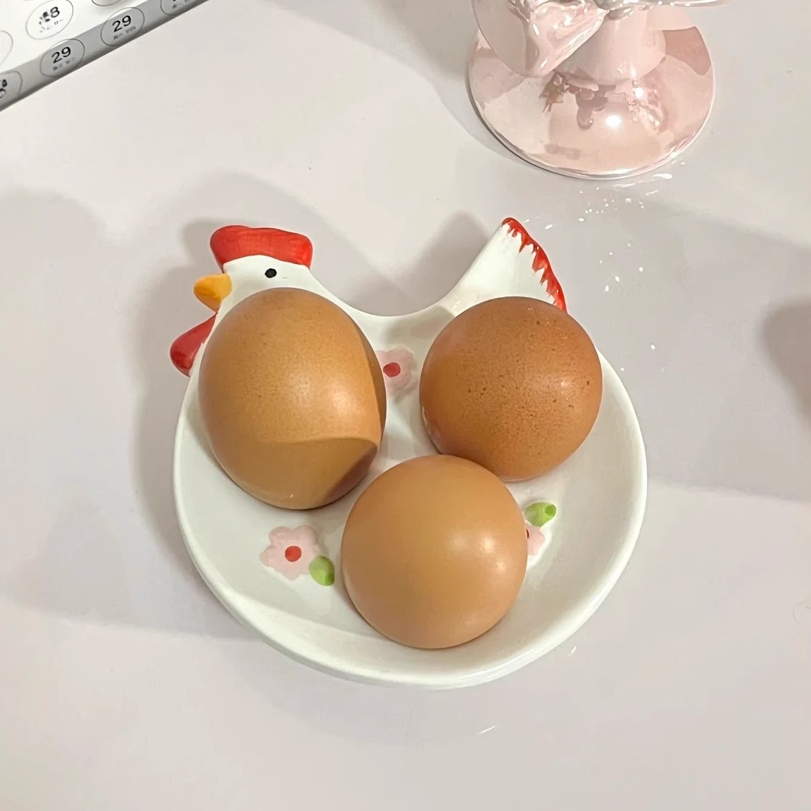 陶瓷鸡蛋盘子太可爱噜～