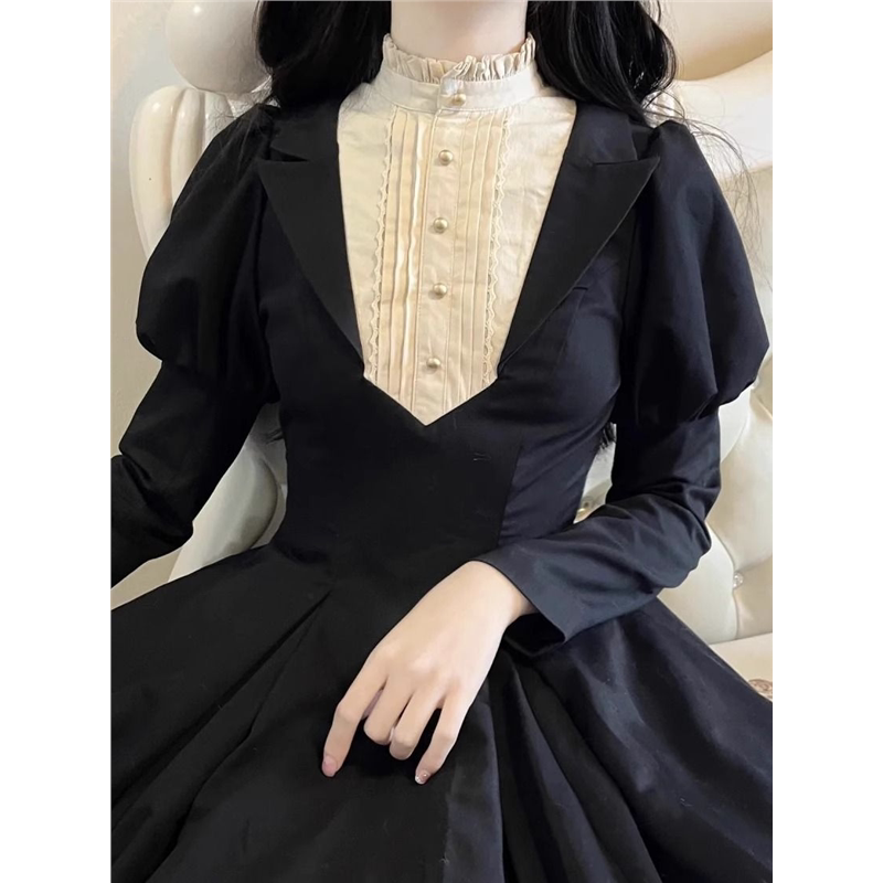 lolita修女连衣裙修身显瘦长款