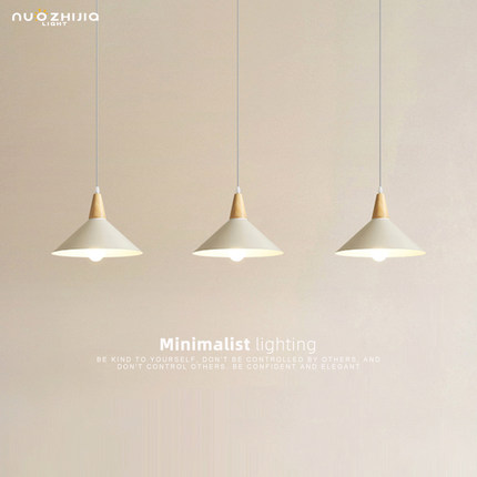 餐厅吊灯日式极简三头茶室餐桌灯吧台灯具创意北欧卧室床头小吊灯